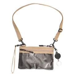 【新品・未使用】 スマホショルダー メンズ スマホポーチ 入れたまま ネックポーチ ミニ ショルダー ショルダーバッグ サコッシュ おしゃれ 軽い 軽量 通学 通勤 撥水 フェス イベント クリア 透明 鞄 バッグ グレージュ 白 ベージュ KB156-CP