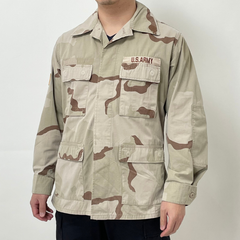 アメリカ軍 3カラーデザートカモ リップストップ DCU コンバットジャケット ワッペン付 USED A8RUW=