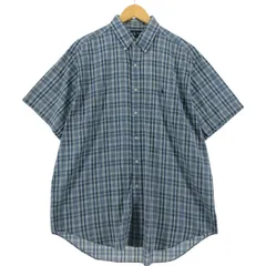 古着 ラルフローレン Ralph Lauren BLAKE 半袖 ボタンダウン チェックシャツ メンズL相当/eaa535677