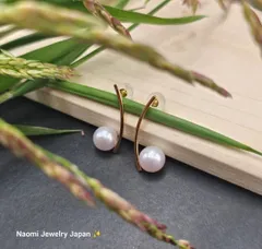 K18YG アコヤ真珠 イヤリング 6.5mm