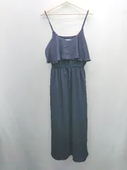 ◇ couture brooch クチュールブローチ ウエストゴム 裏地付き ロング丈 ワンピース サイズ38 ネイビー レディース E  【1308290054093】