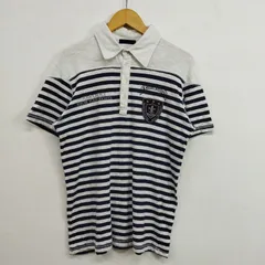 CUSTUM CULTURE カスタムカルチャー ボーダー マリン 半袖 ポロシャツ カットソー マルイ系 平成 Y2K 古着 VINTAGE メンズ サイズ 48 LI9のサムネイル