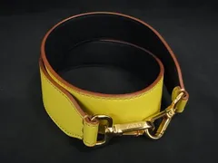 ■美品■ FENDI フェンディ ストラップユー レザー バッグ用 ショルダーストラップ 肩掛け 斜め掛け ネイビー系×イエロー系 FH1238