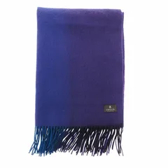 ランバン LANVIN 美品 マフラー ストール 大判 フリンジ 青 ブルー 紫 パープル /VU◇ 0221のサムネイル