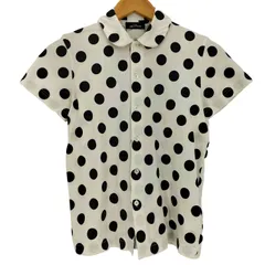 トリココムデギャルソン tricot COMME des GARCONS ドット 丸襟 半袖シャツ カットソー地 レディース 表記無 のサムネイル