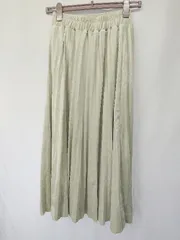 ◇ ◎ ●未使用● ⊇ ITEMS URBAN RESEARCH タグ付き ベロア調 ロング プリーツ スカート サイズF グリーン レディース E  【1411070019141】
