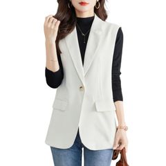 ベージュ ノースリーブ ジレ Amazon | [HuuMeNEIDOO] ベスト レディース ジレ 袖なし