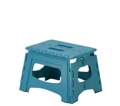 脚立 室内用 軽くて持ち手付きのステップ フォールディングステップ 頑丈【色 隙間に収納できる折り畳み踏み台 ラムネブルー】【耐荷重100kg】【幅34×奥行26×高さ22cm】 天馬(Tenma)