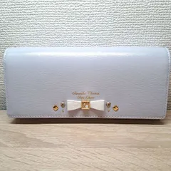 未使用　サマンサタバサプチチョイス　かぶせ長財布　リボンビジュー　バイカラー 長財布　グレー