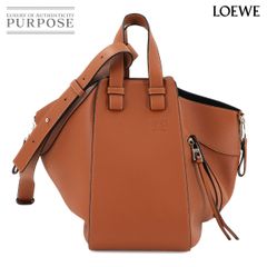 未使用 展示品 ロエベ LOEWE ハンモック スモール 2way ハンド ショルダー バッグ レザー タン 387.30.S35 シルバー 金具 90288079
