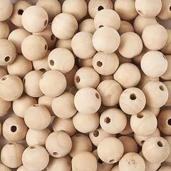 【在庫処分】Beadthoven 約100個セット 16mm 原木色 無地 ビーズ ウッドビーズ 木製ビーズ ナチュラルビーズ 塗装なし木製 丸型 ラウンド ビーズ 丸玉 ボール 手作り用品 絵画可 DIY用 手芸材料 クラフト用品 アクセサリーパーツ
