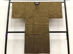 平和屋着物＃道行コート　単衣　雨コート　霞文　ロング丈　正絹　逸品　CAAV5912id