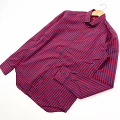 比較的美品 ☆ ザラマン ☆ ZARA MAN スリムフィット◎ チェック シャツ 長袖 ネイビー レッド M 綺麗め スタイリッシュ カジュアル ■S863