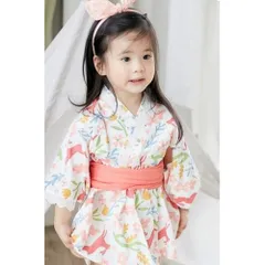 ☆ ラビット04 ☆ 110CM ☆ 浴衣 子供 女の子 浴衣 子供 女の子 ゆかた 浴衣ドレス 帯 帯付き 和服 和装 和風 和 子供服 子ども服 帯セット リボン りぼん キッズ こども 子ども かわいい 可愛い 温泉 夏祭り 風呂