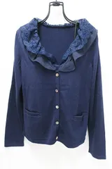 【中古】Harrods ハロッズ トップス　レディース カーディガン 羽織り ネイビー レース