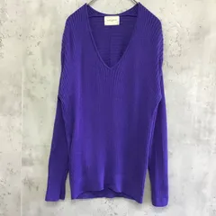UNITED ARROWS ユナイテッドアローズ　リブコンビVネックニット　レディース　パープルブルー　Fサイズ