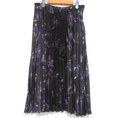 未使用 LAUREN RALPH LAUREN ローレンラルフローレン フラワー柄プリント ミモレ丈 プリーツスカート 6サイズ 165/74A ブラウン レディース 古着 中古 USED