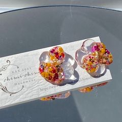 花型ドライフラワーピアス