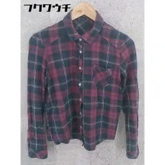 ◇ ◎ URBAN RESEARCH アーバンリサーチ チェック 長袖 シャツ サイズONE レッド ネイビー レディース 【中古】 【1002802506840】