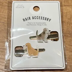 犬 ヘアクリップ ヘアピン 韓国風 2点セット プレートラメ ワンちゃん いぬ イヌ わんちゃん