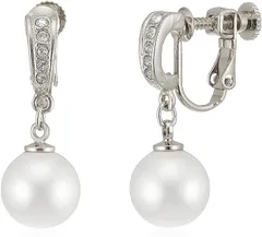 【特価セール】ねじ式 イヤリング シンプル 真珠 スワロフスキー レディース 直結 日本製 [ジュエリーショップエム]