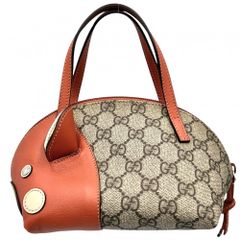 グッチ ハンドバッグ キッズ チルドレンズ ミニバッグ ピッグ アニマル 鞄 かばん GUCCI 271093 GGスプリームキャンバス レザー ベージュ ブラウン 茶 シルバー金具【中古品】