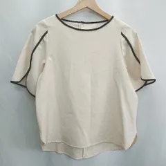 ◇ ⊂Φ NICE CLAUP ナイスクラップ 半袖 ブラウス サイズF ベージュ レディース E  【1501230046701】