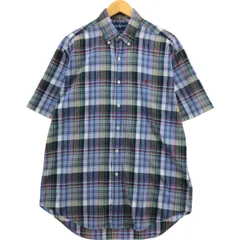 古着 ラルフローレン Ralph Lauren BLAKE マドラスチェック 半袖 ボタンダウン チェックシャツ メンズM相当/eaa546825
