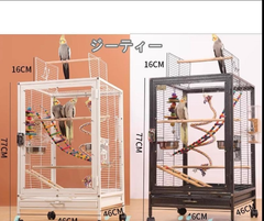 クリアアクリル鳥かご 複数飼い大型インコ ケージ セキセイインコゴザクラインコオカメインコ鳥籠 Ｗ46×Ｄ46×Ｈ77cm(外寸)