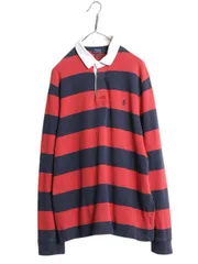 【お得なクーポン配布中!】 ポロ ラルフローレン ボーダー 長袖 ラガーシャツ メンズ XL ラグビー 長袖シャツ ポロシャツ ヘビーウェイト ツートン 大きいサイズ 細身