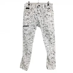 オークリー パンツ 白×シルバー 総柄 ティー装着可 ストレッチ メンズ 32 ゴルフウェア Oakley