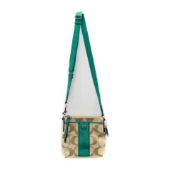 コーチ COACH ショルダーバッグ シグネチャー キャンバス ロゴ ベージュ グリーン f21905 /SY6 ■GY18