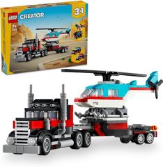 レゴ  クリエイター ヘリコプターをのせたトラック 玩具 ブロック 8歳 9歳 小学生 乗り物 車 ミニカー 
