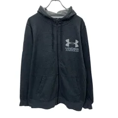 UNDER ARMOUR ロゴスウェット パーカー L チャコールグレー アンダーアーマー ジップアップ ポケット 古着卸 アメリカ仕入 a708-6175