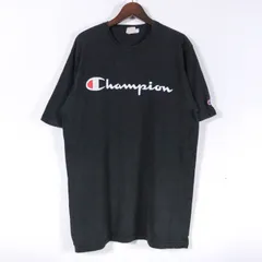 チャンピオン 半袖Ｔシャツ クルーネック 大きいサイズ アメリカ古着 USA製 トップス メンズ XLサイズ ブラック Champion 【中古】