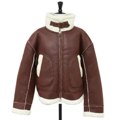 FREAKS STORE フリークスストア ジャケット ブラウン サイズ:FREE / 24秋冬 B-3 ショートジャケット / フェイクレザー ボア ショート丈 スタンドカラー / アウター ブルゾン 上着【レディース】【中古】