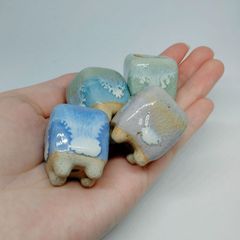 ミニミニ植木鉢　多肉植物や盆栽に!【くまたろう鉢】