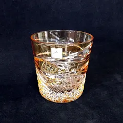 KAGAMI　江戸切子　ロックグラス　舞　黄　T577-2944-CUM