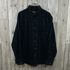 【 Eddie Bauer エディーバウアー 】肉厚 厚地 長袖 ボタンダウン コーデュロイ チェック ネルシャツ XL