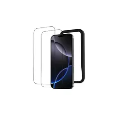 NIMASO ガラスフィルム iPhone 16 Pro Max用 強化ガラス 黒縁あり 全面保護フィルム ガイド枠付き 指紋防止 高透過率 衝撃吸収 2枚セット アイフォン16プロマックス（6.9インチ）対応 DSP24G1364 0