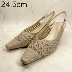 【新品 訳あり】リズラフィーネ　バックストラップパンプス　24.5㎝　ベージュ