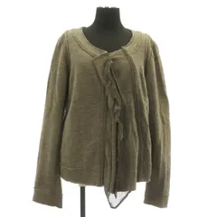 パドカレ pas de calais ニットジャケット カーディガン ノーカラー 長袖 裏地総柄 カットオフ 切替 38 グレージュ /MY ■OSのサムネイル