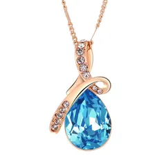 [ジョセファシエール] ネックレス ティア ドロップ レディース 女性 チェーン プレゼント ペンダント 人気 カワイイ ファッション カッコイイ スポーツ 結婚式 ステンレス 収納 925 パーティー ケース ダイヤモンド 箱 アクセサ [エメラルドブルー]