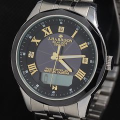 J.HARRISON 電波ソーラー JH-094 デジアナ シルバー 防水 - メルカリ