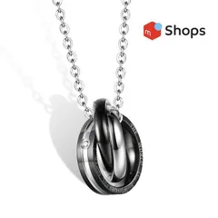 ［小ぶり］トリプルリングペンダント ネックレス ステンレス トップ径20mm g