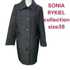 SONIA RYKIEL ロングコート ベロア ダブルボタン ポケット付き - メルカリ