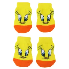 【メール便】ルーニーテューンズ 犬用靴下 ペットソックス 4枚セット トゥイーティー LOONEY TUNES スモールプラネット ペット靴下 犬 いぬ イヌ キャラクター グッズ 