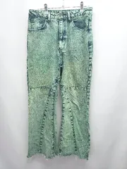 ◇ Θ ジーナシス パッチワークフレア デニム パンツ ジーンズ サイズＭ グリーン系 レディース E  【1507160003630】