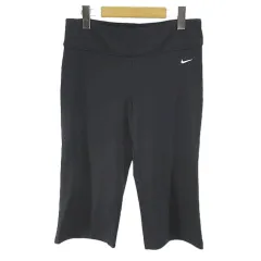 ナイキ NIKE スポーツウェア Dri-FIT クロップドパンツ M 黒系 ブラック ストレッチ ロゴ 刺繍