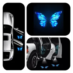 【10種】 ウェルカームランプ＆フィルムセット(２個入り)  カーテシランプ カーテシーライト カーテシイルミ 車ドア LED WELCAROME LIGHT&FILM 青い蝶 バタフライ ドラゴン 龍 くまモン ハート 魔法陣 イギリス イタリア サクラ 馬